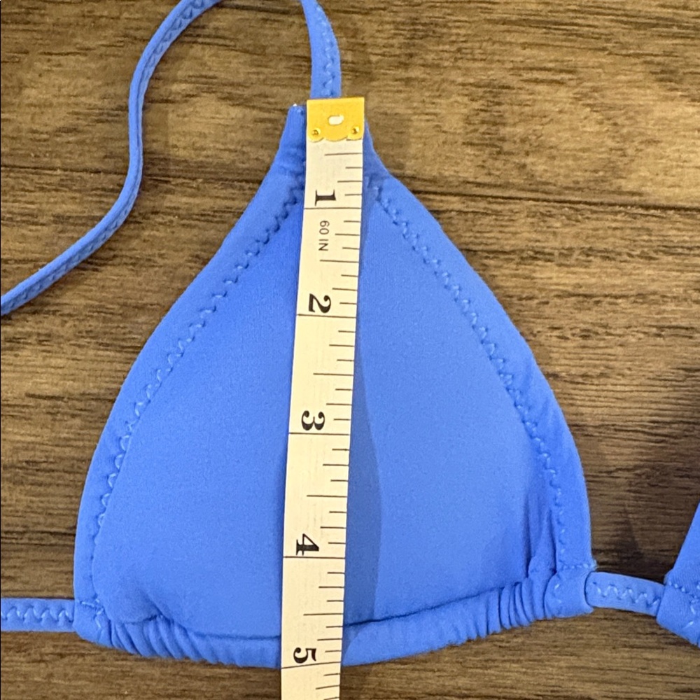 NWT [Oneone] Ariel Blue Tie Triangle Bikini Swimsuit Swim Top Women’s XS - Picture 5 of 10
